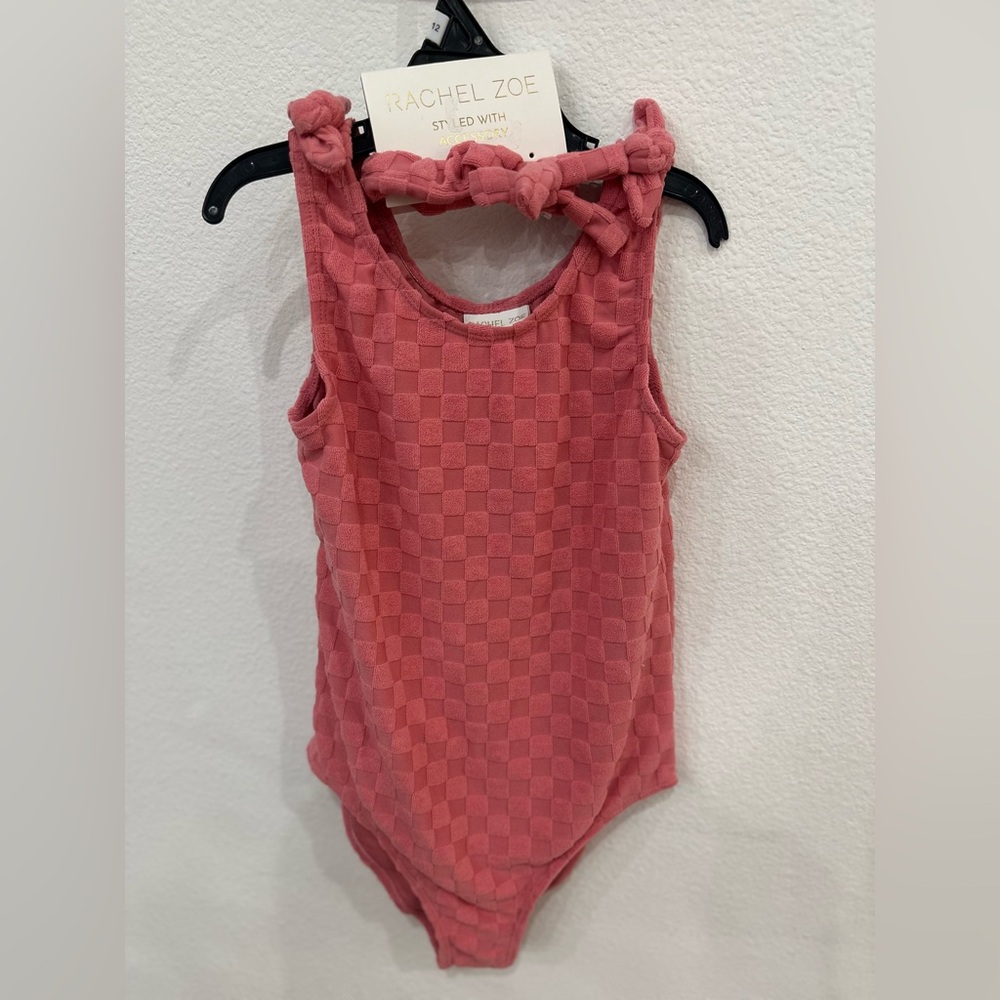 Pink Checkered girls bathing suit